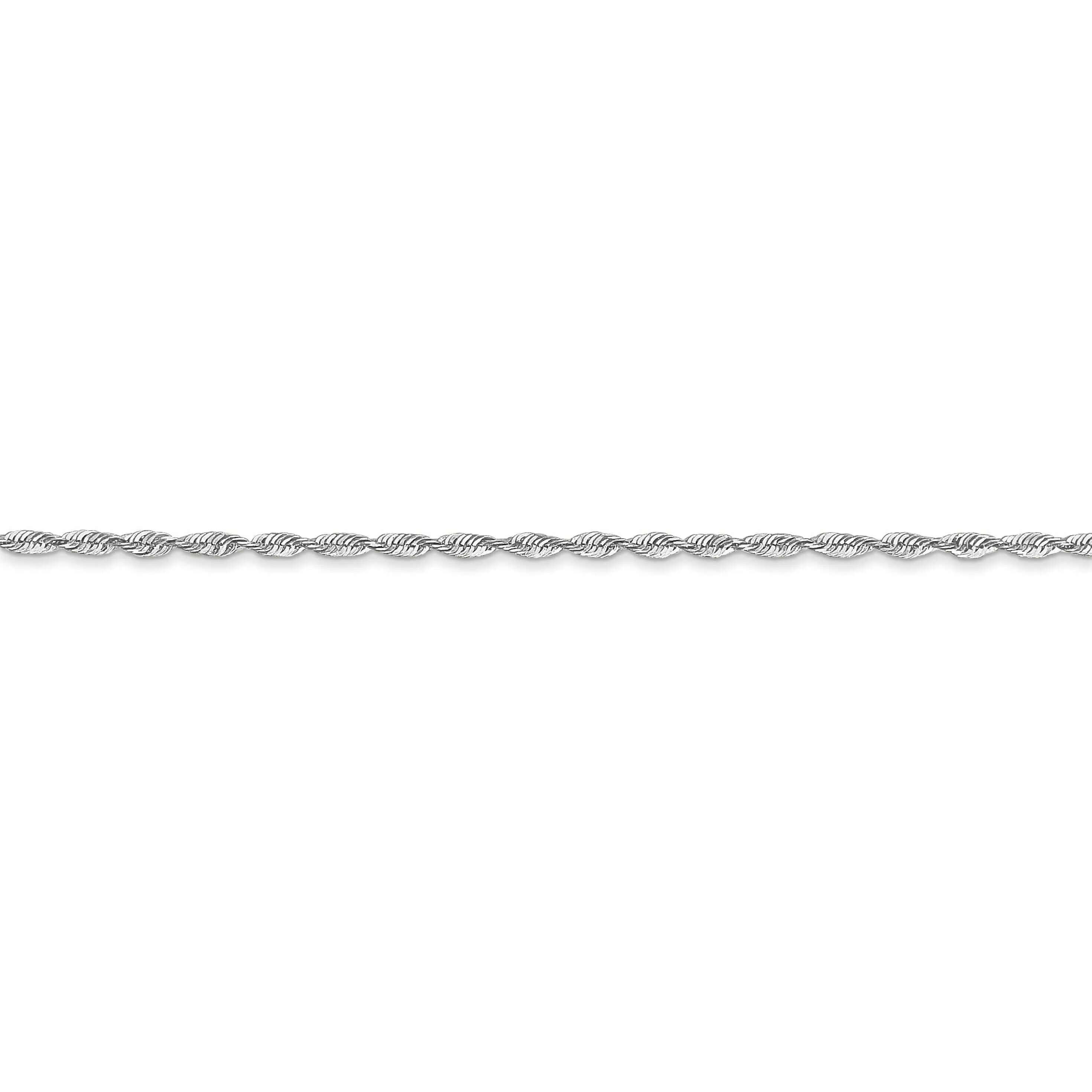 10K White Gold 2.5mm D.C Lightweight Rope Chain