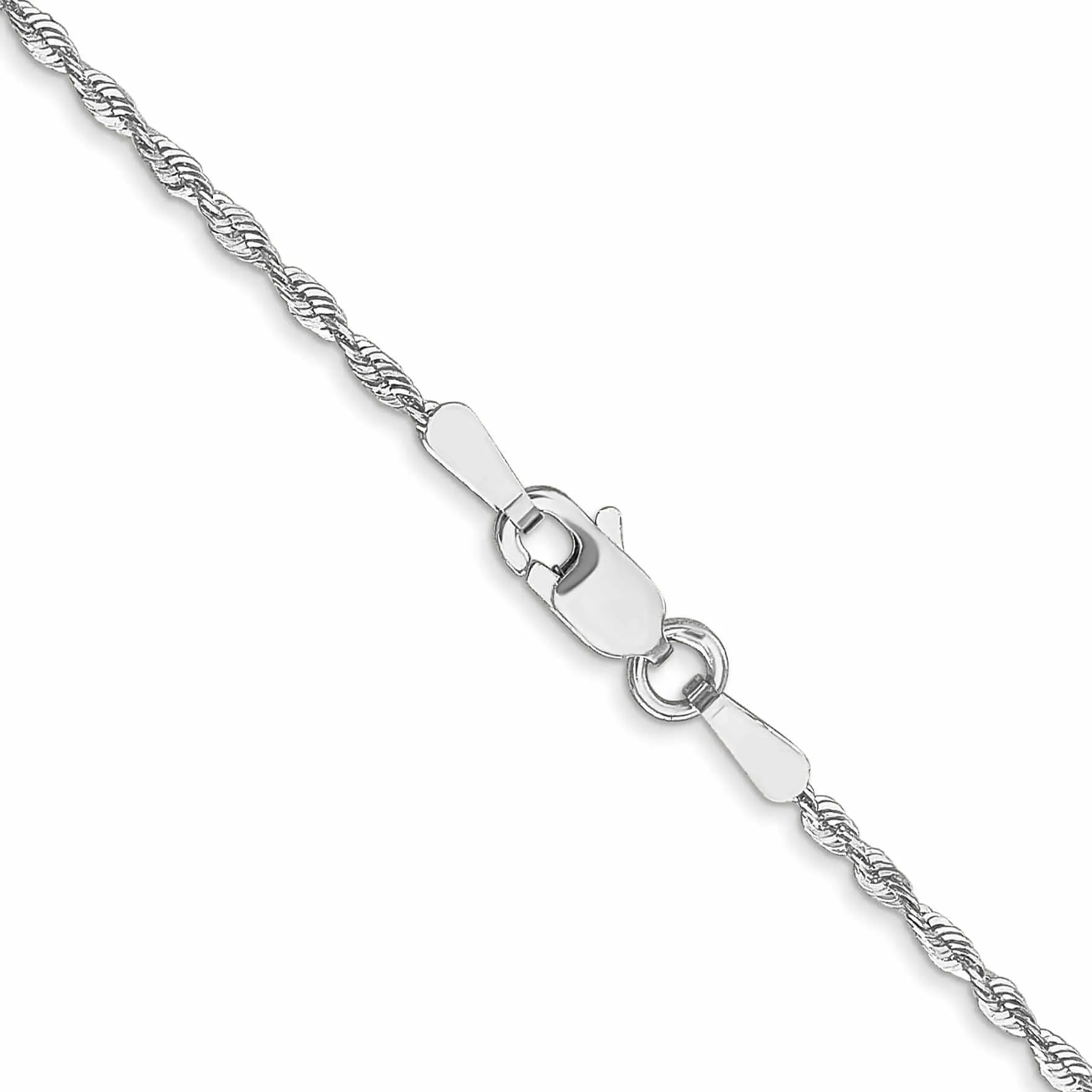 10K White Gold 2.5mm D.C Lightweight Rope Chain