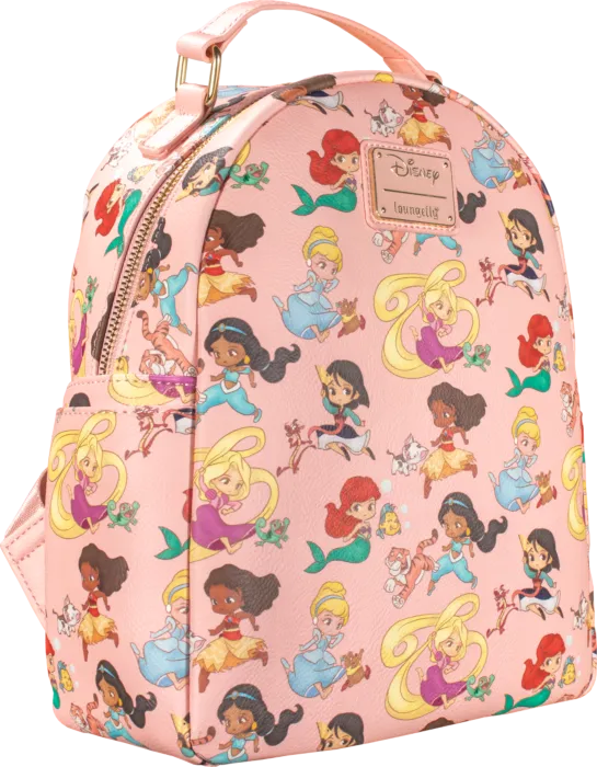 12" Disney Princess - Chibi Princesses Faux Leather Mini Backpack Bag Loungefly