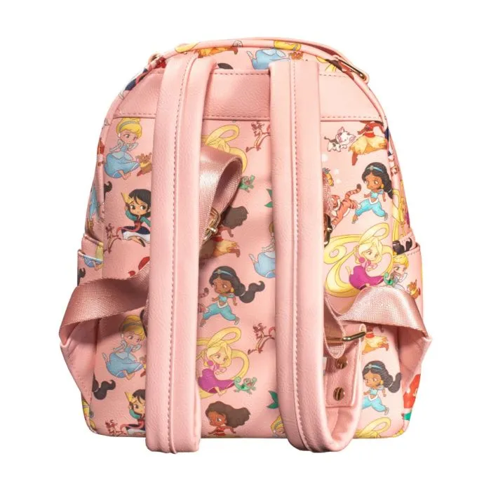 12" Disney Princess - Chibi Princesses Faux Leather Mini Backpack Bag Loungefly