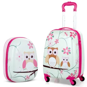 2 Pieces Kids Luggage Set with Backpack and Suitcase - Owl