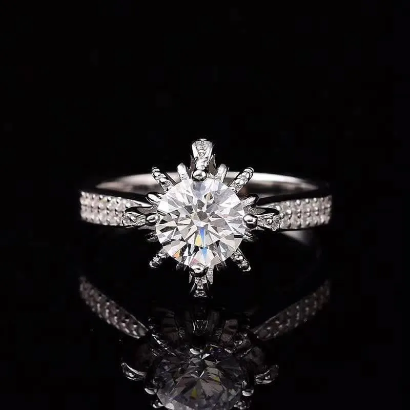 2.0 Ct Round Cut Diamond Fountain Ring