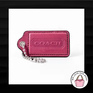 3" Large COACH MAUVE PINK LEATHER KEY FOB BAG CHARM KEYCHAIN HANGTAG TAG