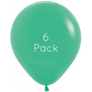 45cm Fashion Green Giant Balloons - 6 Pkt