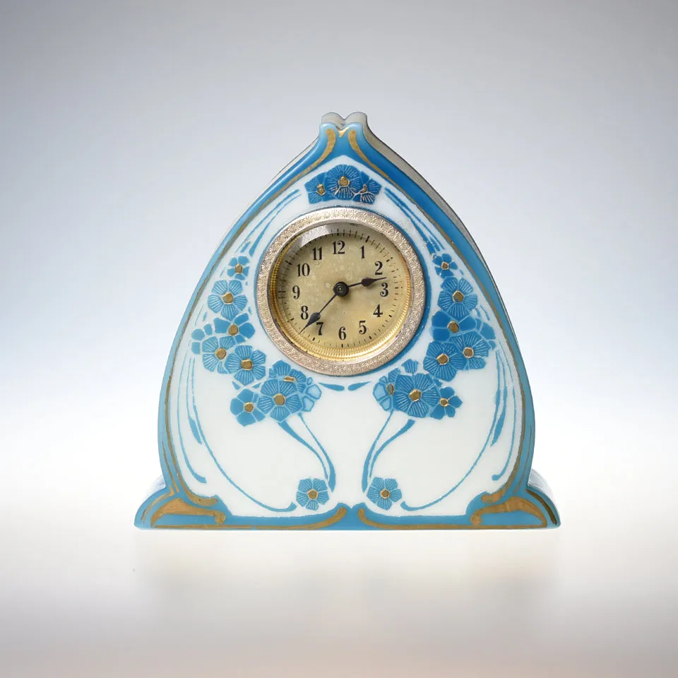 A Magnificent Art Nouveaux Opaline Glass Clock