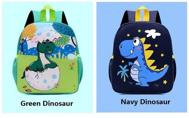 Adorable Dinosaur Cartoon Kids Backpack - Waterproof School Bag for Kindergarten and Primary Students