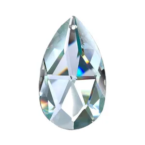 Almond Crystal 2.5 inches Clear Prism with One Hole on Top