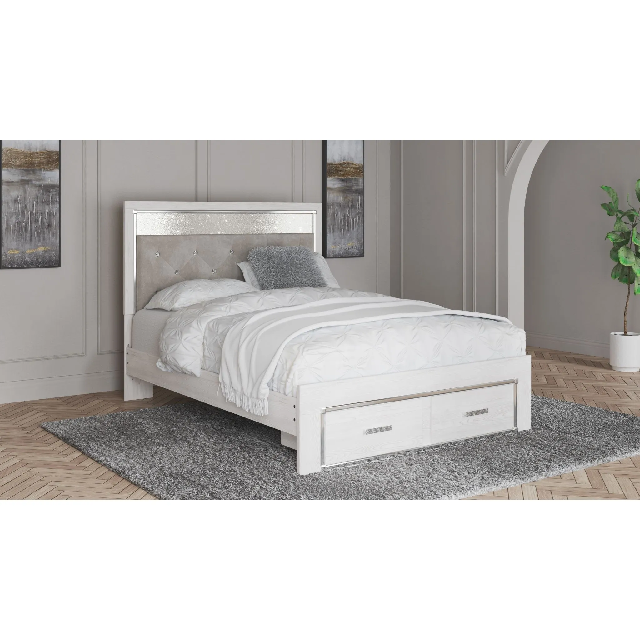 Altyra Storage Bed - White