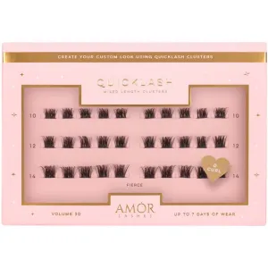 Amor Lashes QuickLash Mixed Length Individual Lash Clusters Multipack Fierce Black 30 Clusters