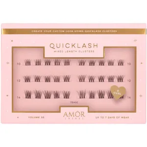 Amor Lashes QuickLash Mixed Length Individual Lash Clusters Multipack Tease Black 30 Clusters