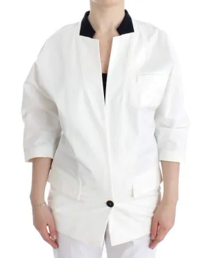 Andrea Pompilio  Cotton Blend Oversized Blazer Jacket