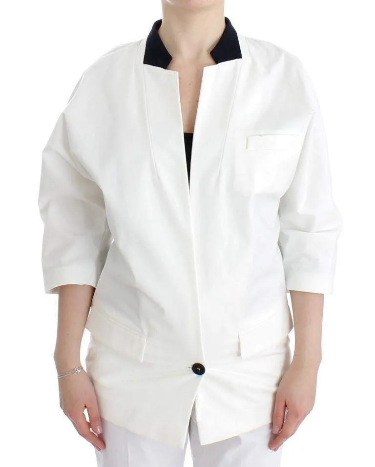 Andrea Pompilio  Cotton Blend Oversized Blazer Jacket