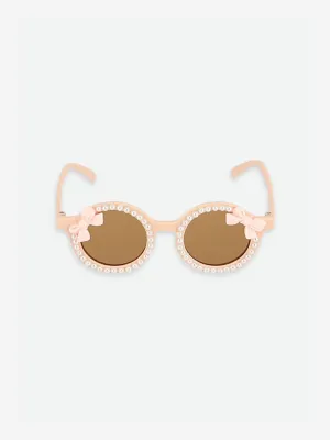 Angels Face Girls Paige Pearl Bow Sunglasses in Pink