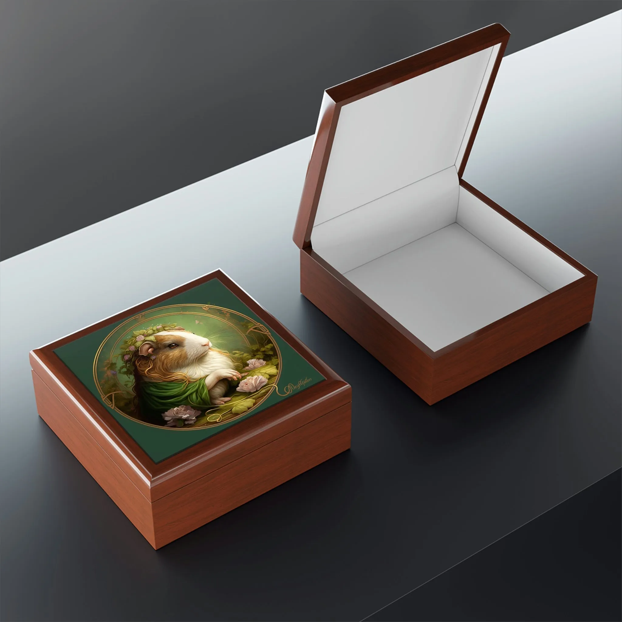 Art Nouveau Guinea Pig Jewelry Box