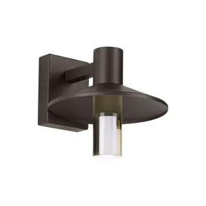 Ash 10 In. LED Lo-Output Outdoor Wall Sconce 529 Lumens 2700K Bronze Finish Clear Cylinder