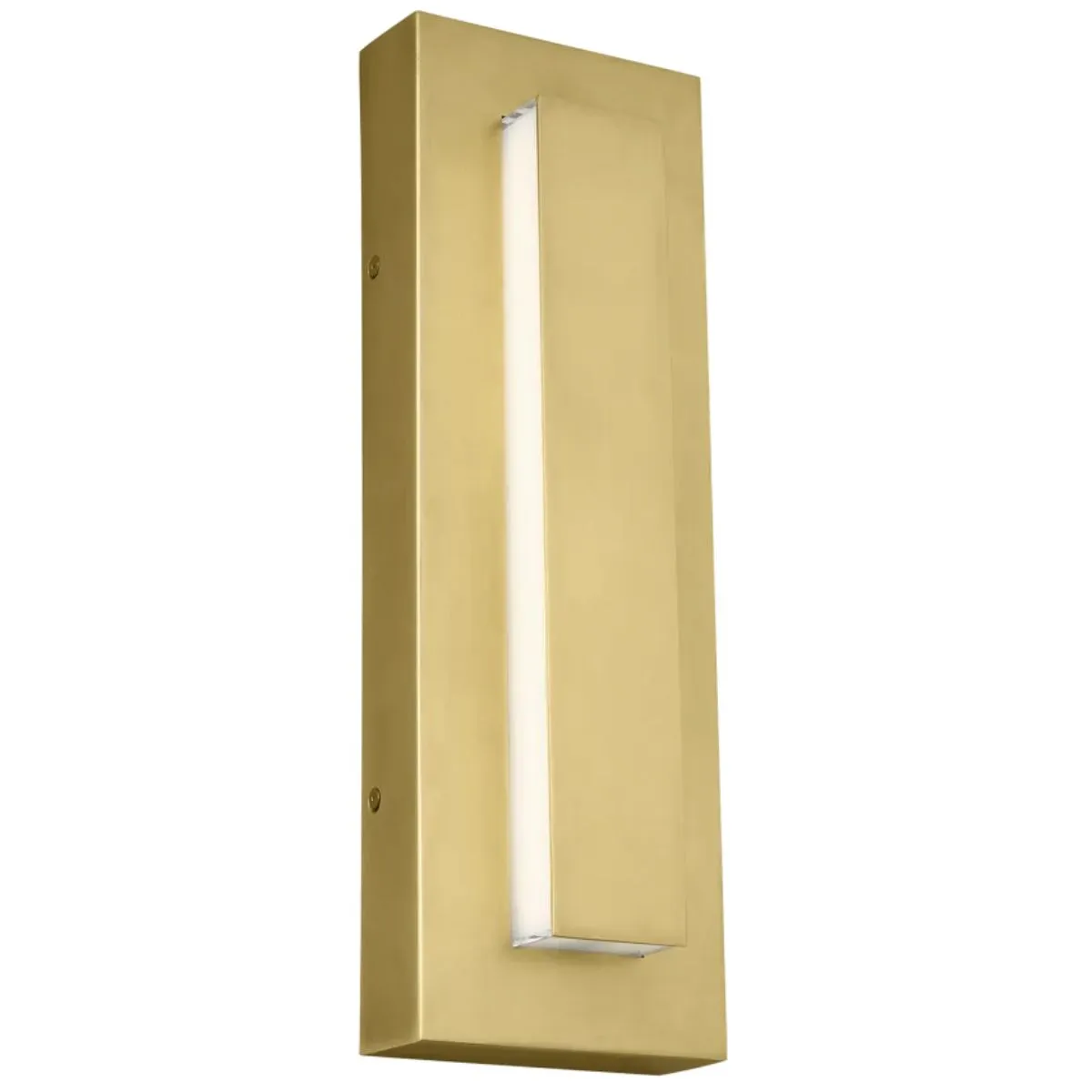 Aspen 15 In. LED Outdoor Wall Sconce with in-line Fuse & Surge Protection Natural Brass Finish