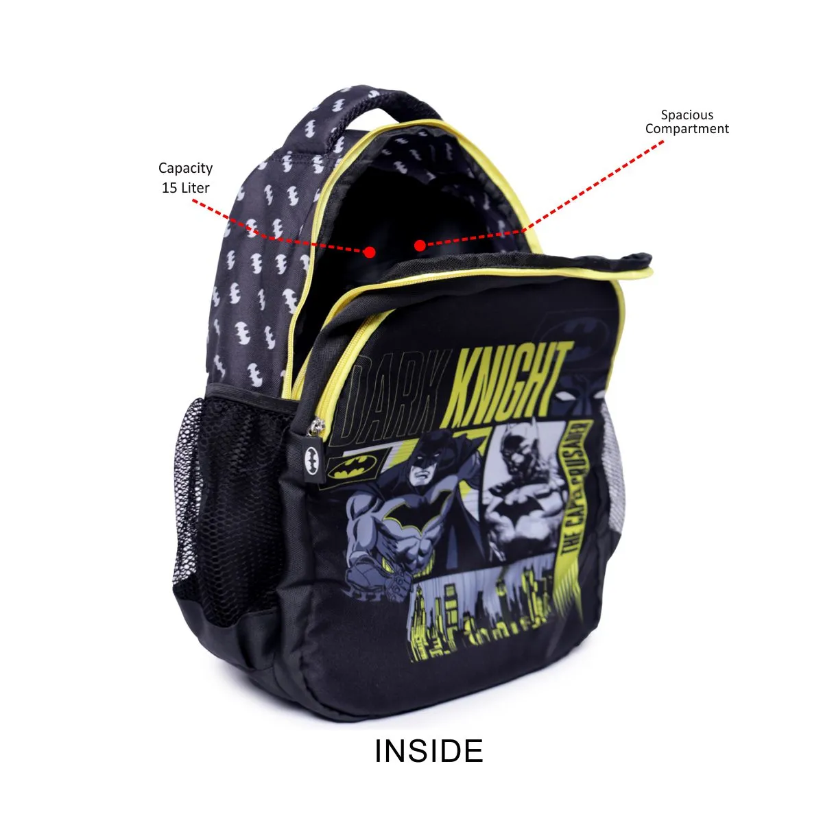 ASTRID Black Color Superman Print  BackPack