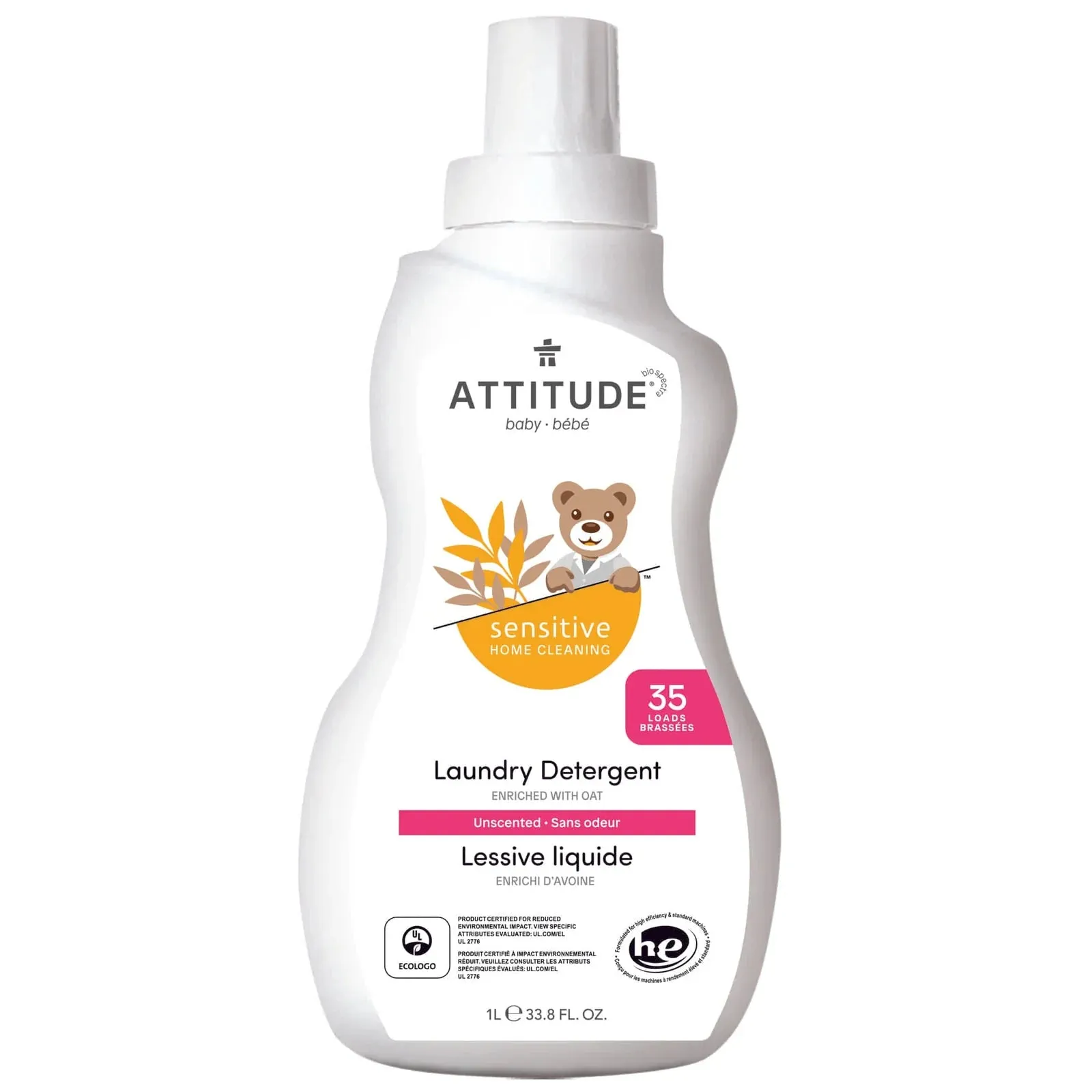 Attitude Baby Sensitive Laundry Detergent Unscented 33.8oz