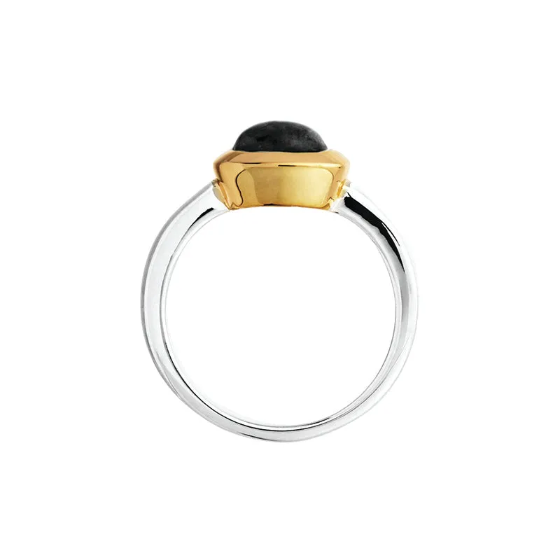 AURA TWO-TONE BLACK ONYX RING