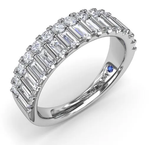 Baguette and Round Diamond Band