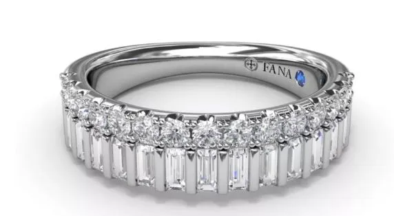 Baguette and Round Diamond Band