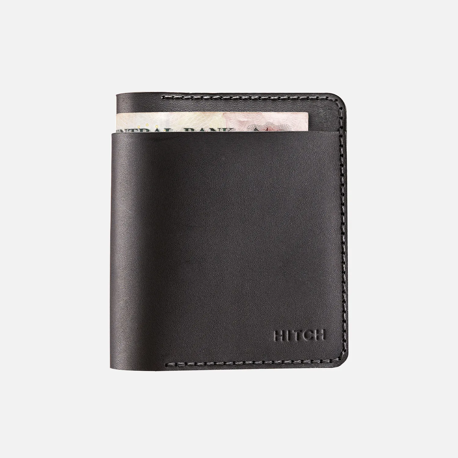 Bifold Wallet (Upgraded) - Handmade Natural Genuine Leather - Black