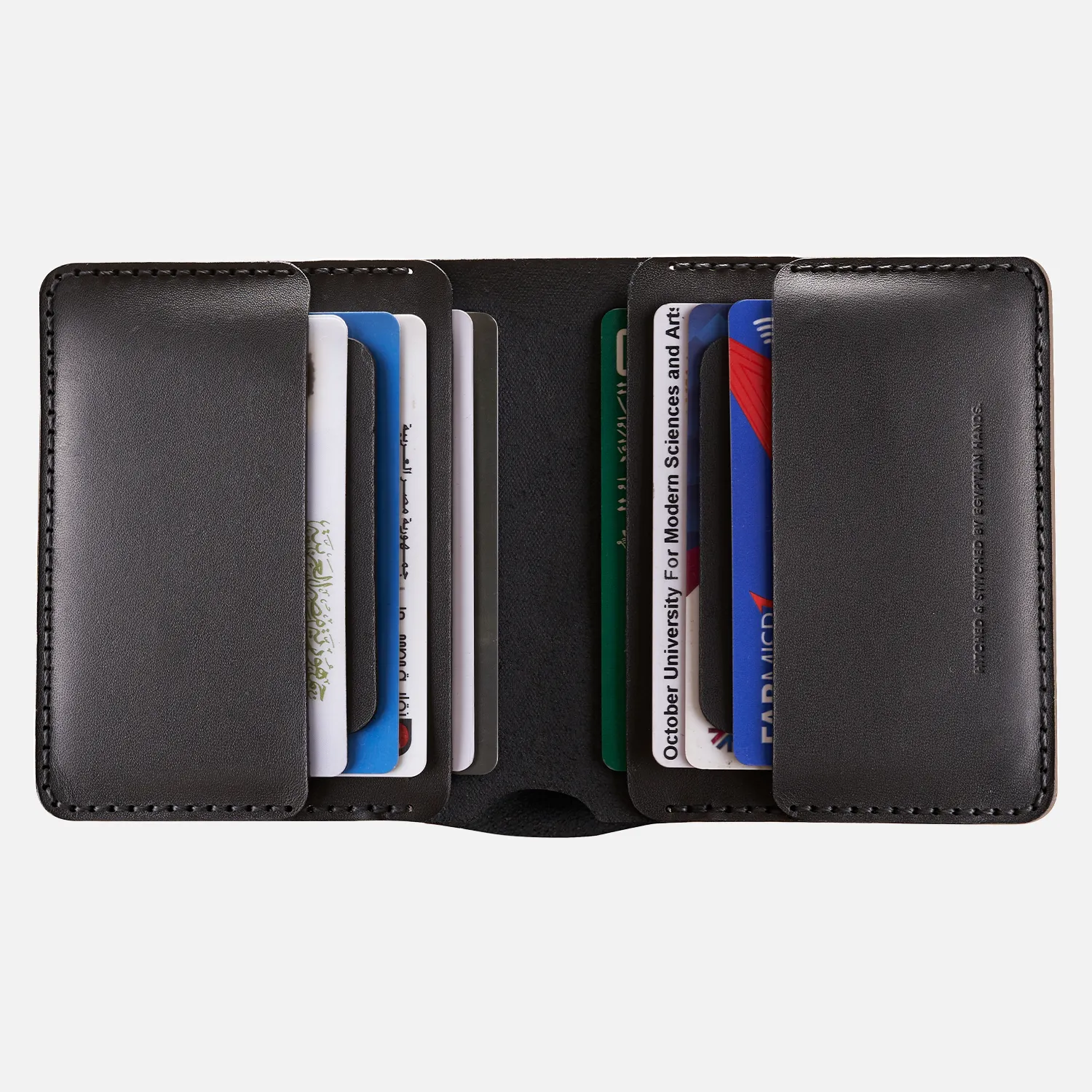 Bifold Wallet (Upgraded) - Handmade Natural Genuine Leather - Black