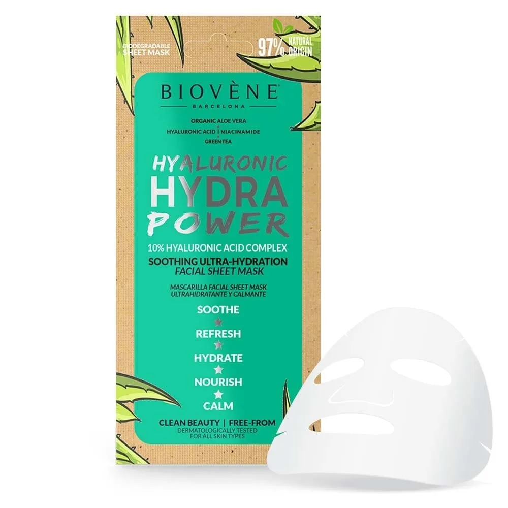 Biovene Hyaluronic Acid Power Organic Aloe Vera Sheet Mask 20ml