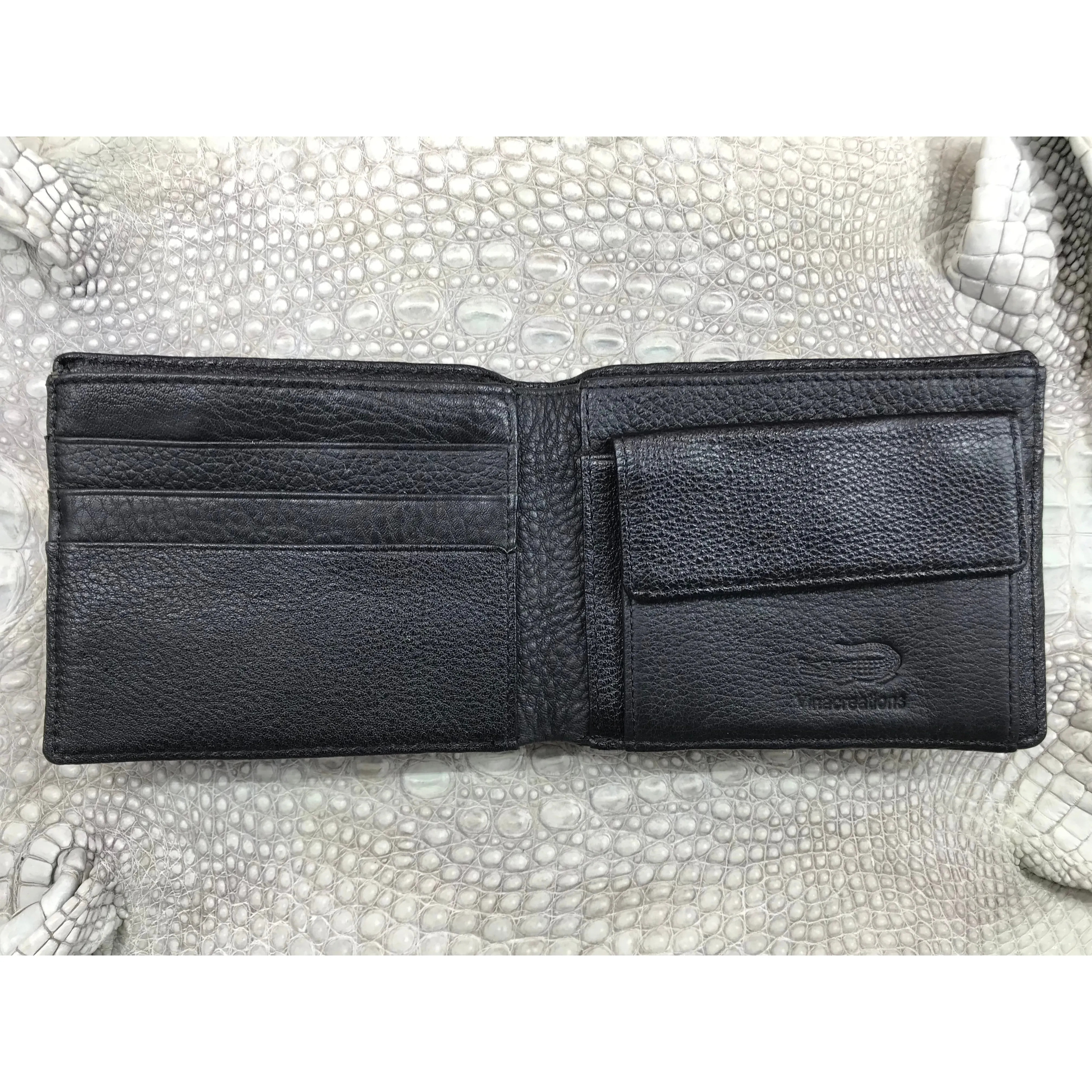 Black Alligator Skin Bifold Wallet For Men | Handmade Crocodile Leather Wallet RFID Blocking | VL5699