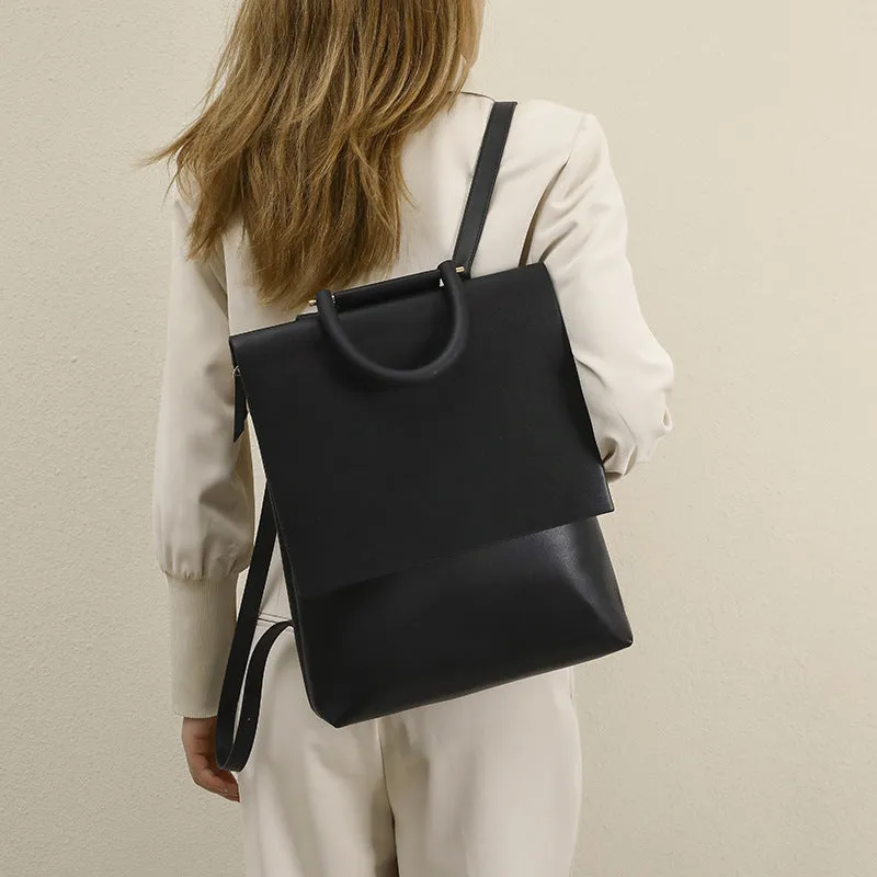 Black Leather Backpack Women