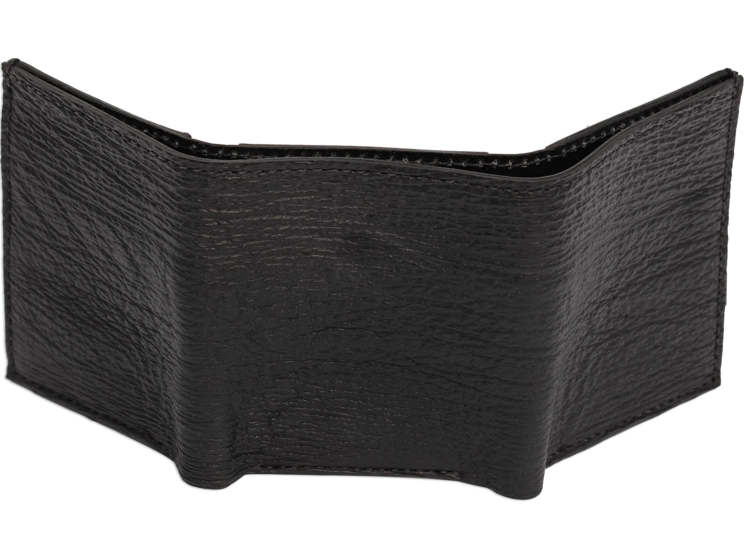 Black Shark Luxury Designer Exotic Trifold Wallet With ID Window