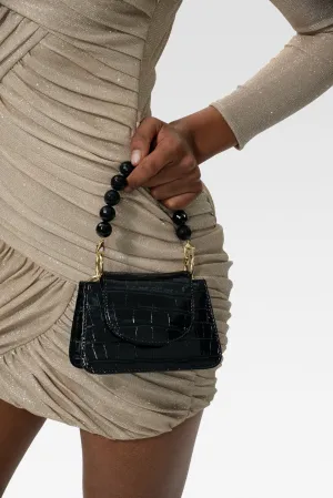 Black Vegan Croc Horra Bag