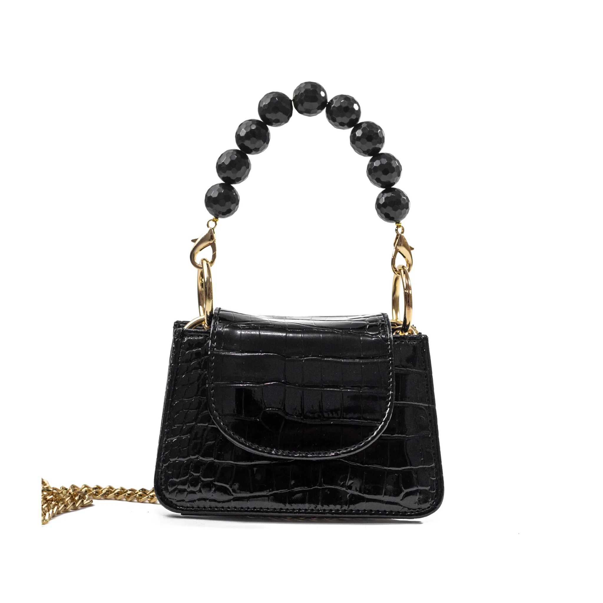 Black Vegan Croc Horra Bag