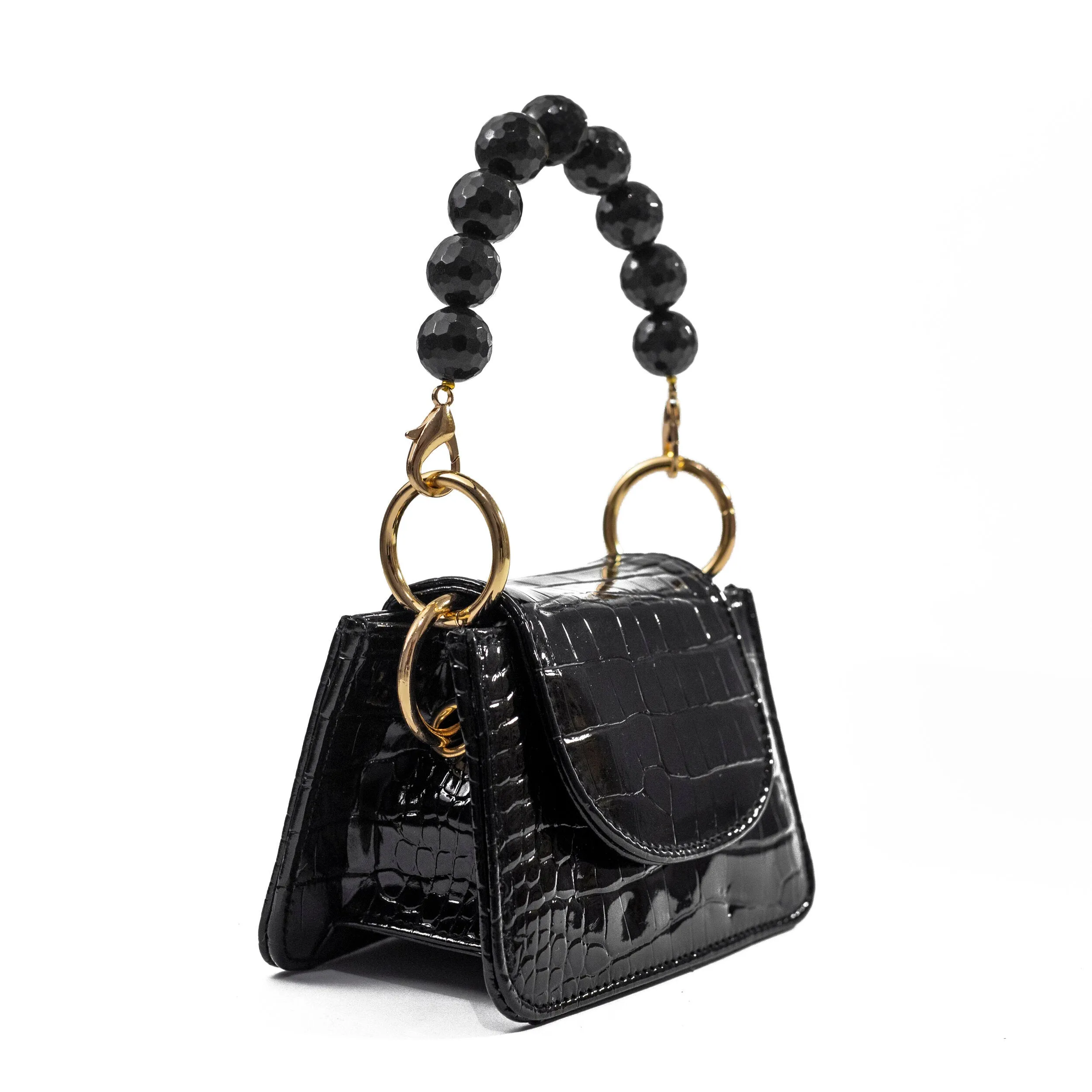 Black Vegan Croc Horra Bag