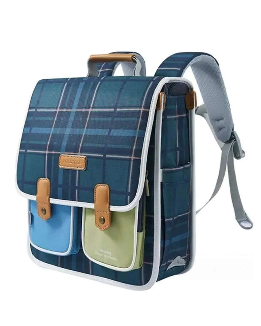 Blue Scottish Plaid Checks Rectangle Style Backpack