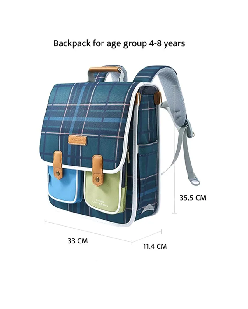 Blue Scottish Plaid Checks Rectangle Style Backpack