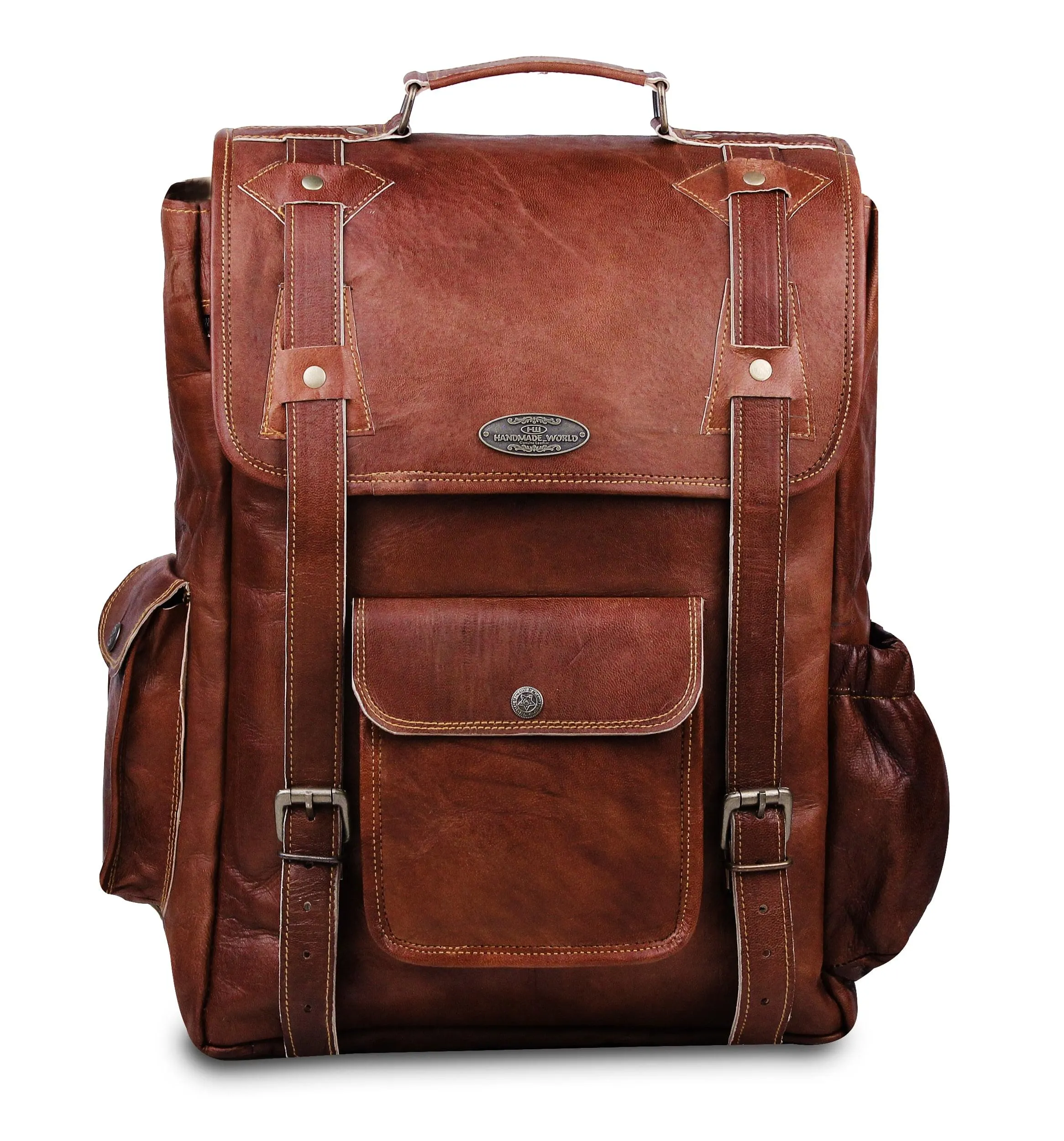 Brown Leather Laptop Backpack