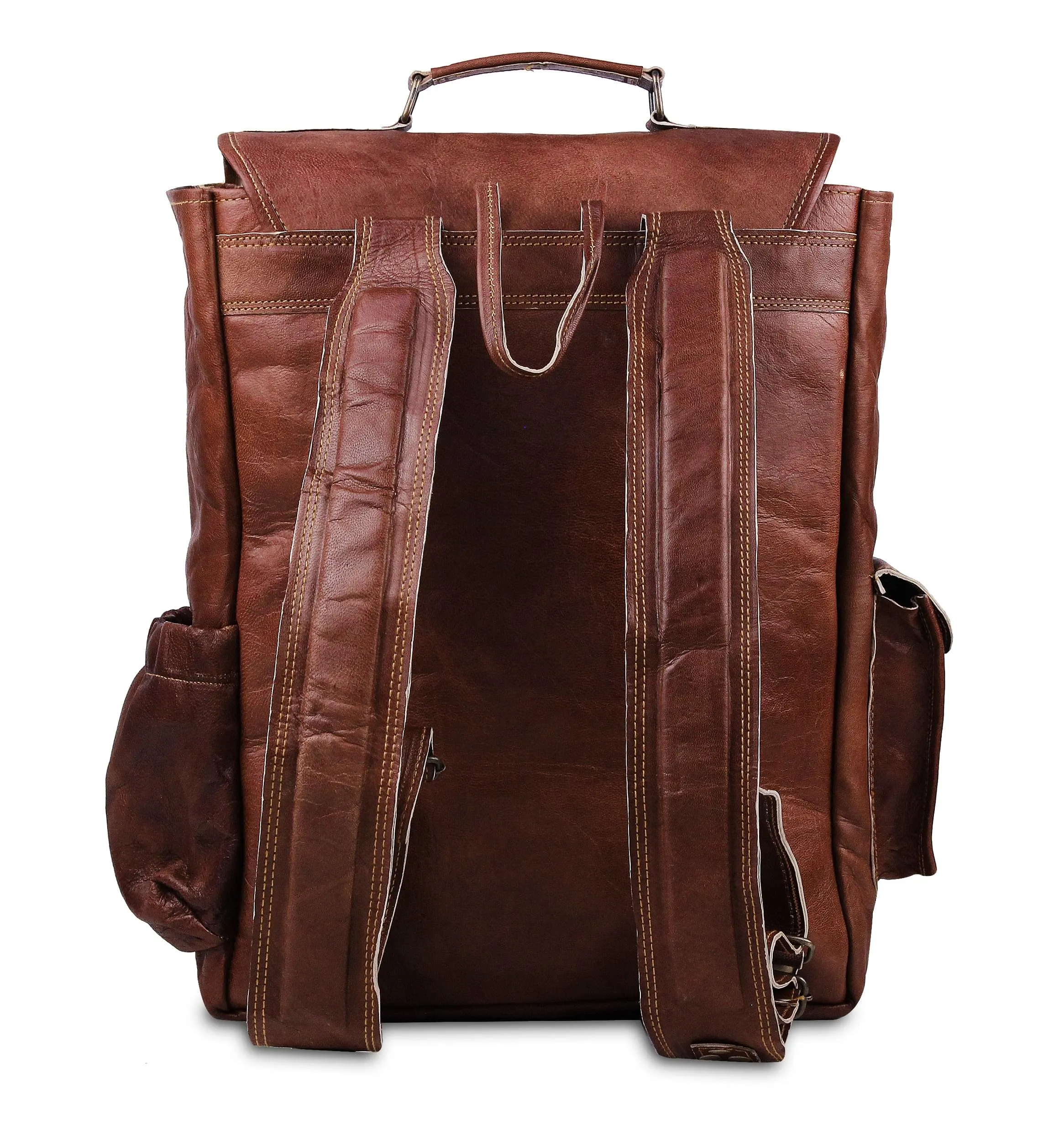 Brown Leather Laptop Backpack