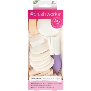 Brushworks Assorted Makeup Sponges Pack of 24