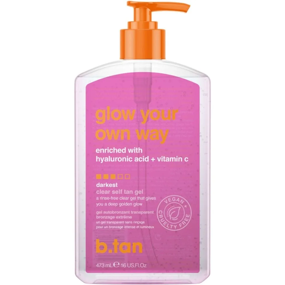 b.tan Glow Your Own Way Clear Self Tan Gel Darkest 473ml