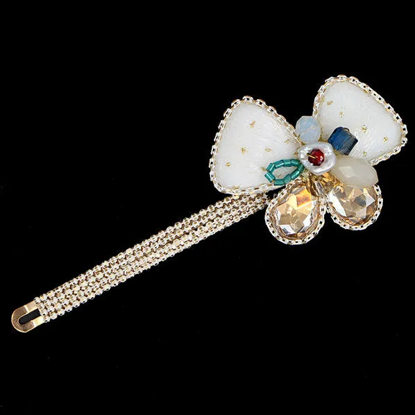 Butterfly Hair Clip with Beads and Rhinestones [pc]