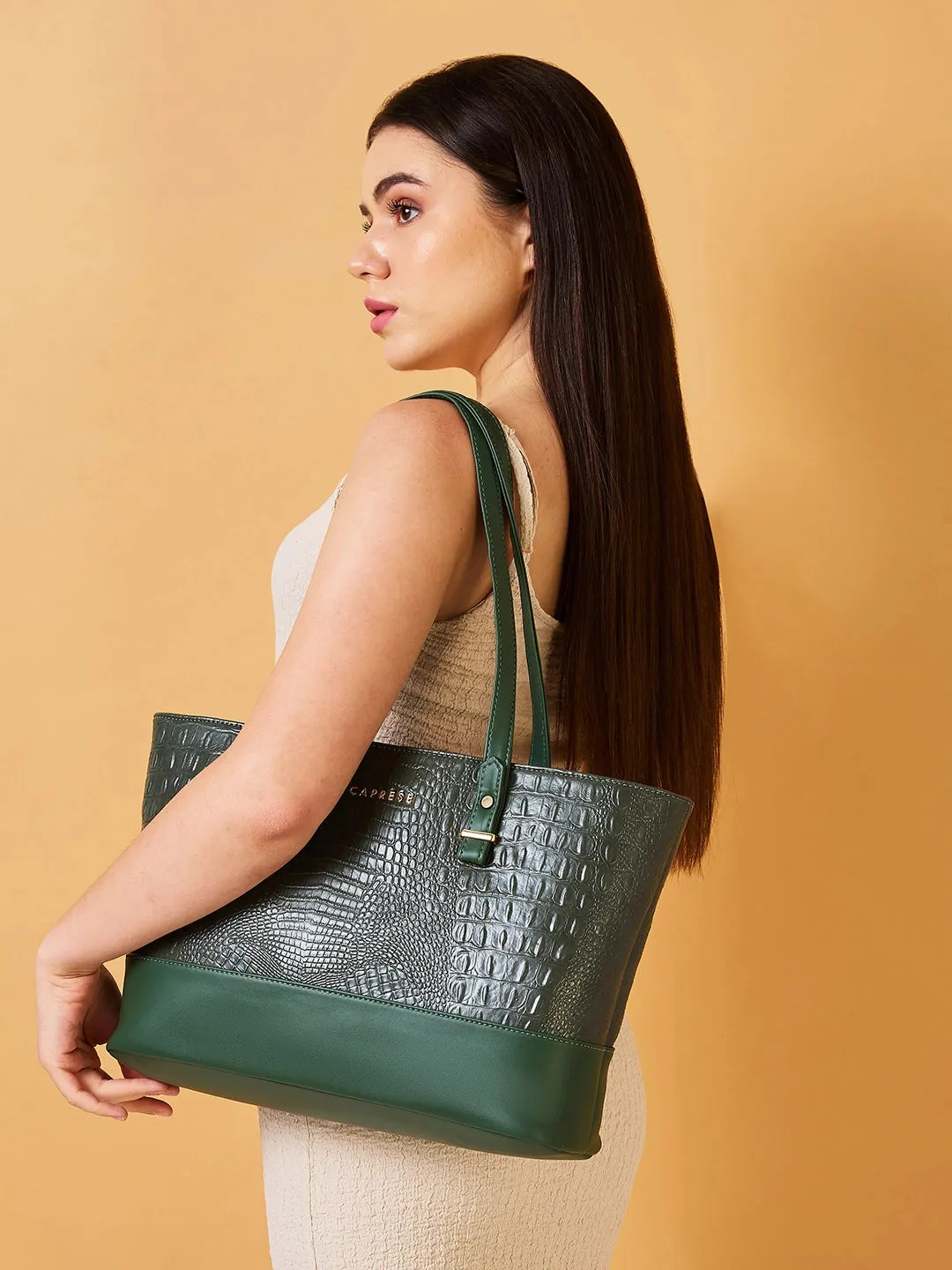 Caprese Syra Laptop Tote Large Sage Green