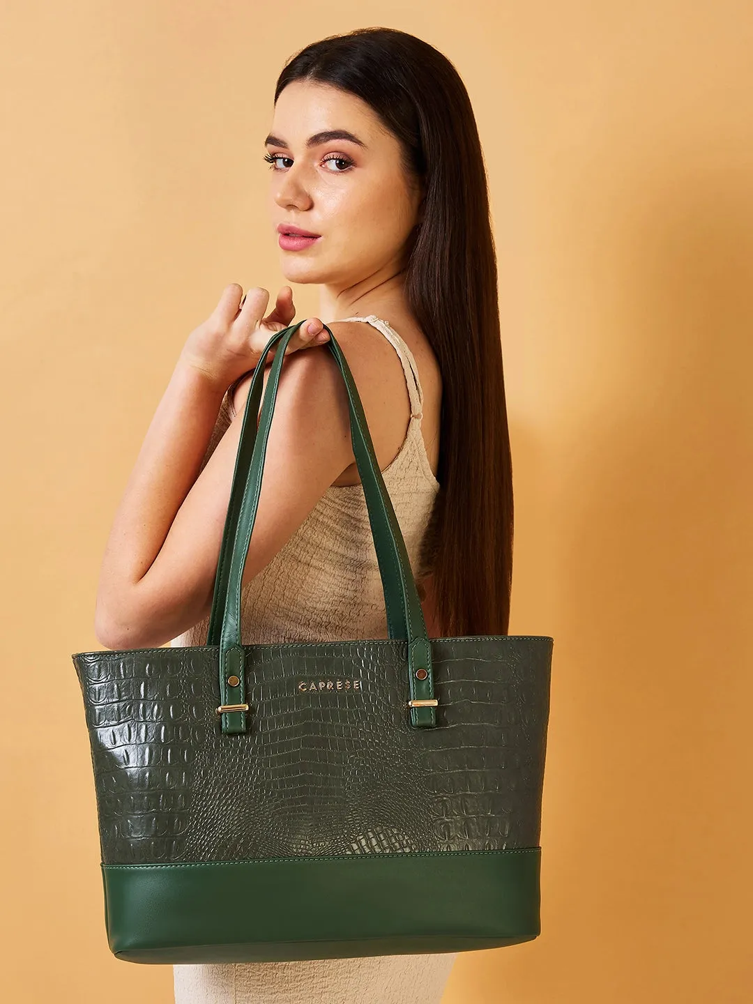 Caprese Syra Laptop Tote Large Sage Green