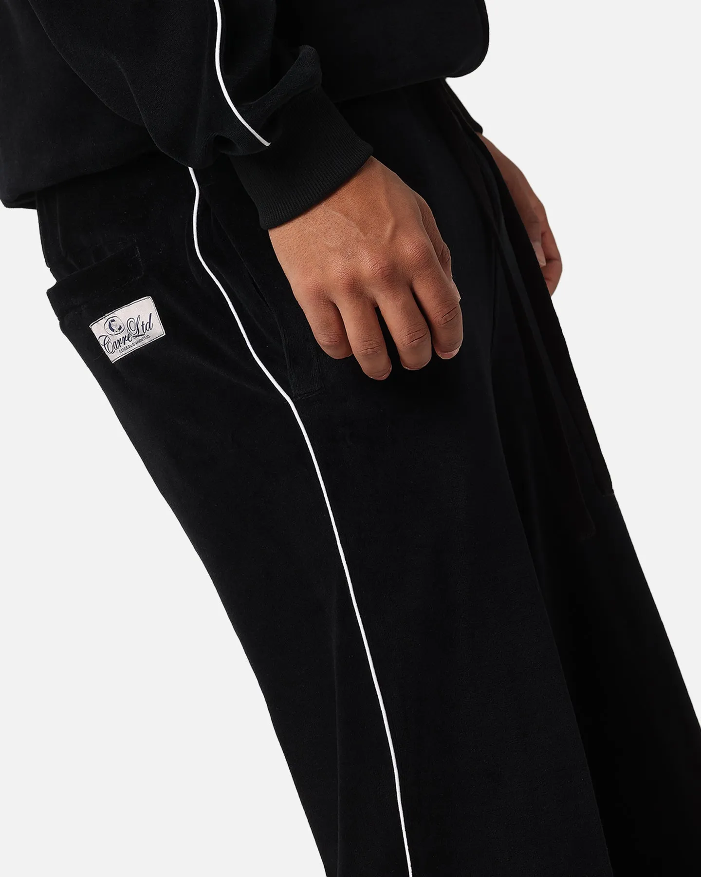 Carre Gorgeous Velour Trackpant Black