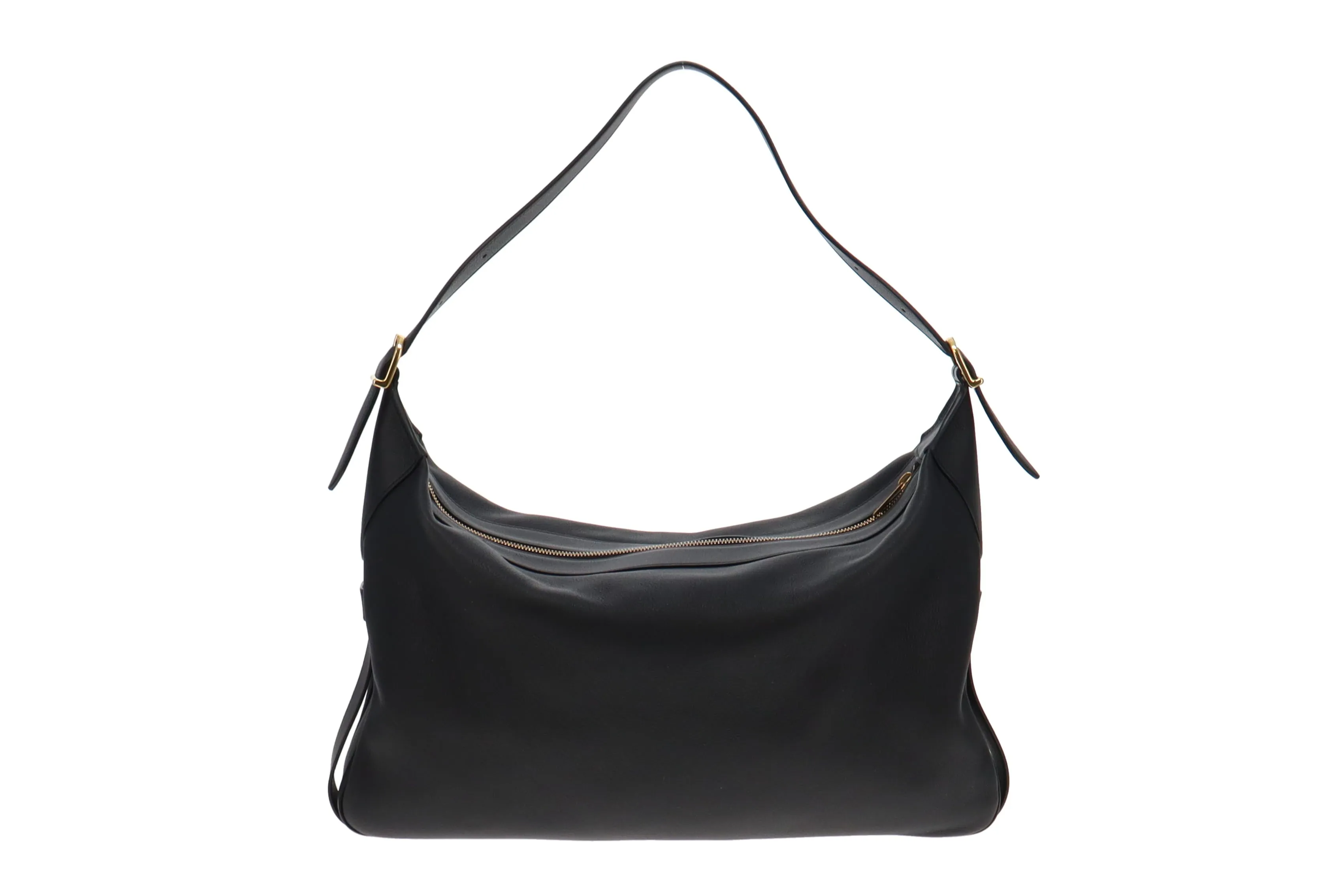 Celine Black Supple Calfskin Large Romy Shoulder Bag