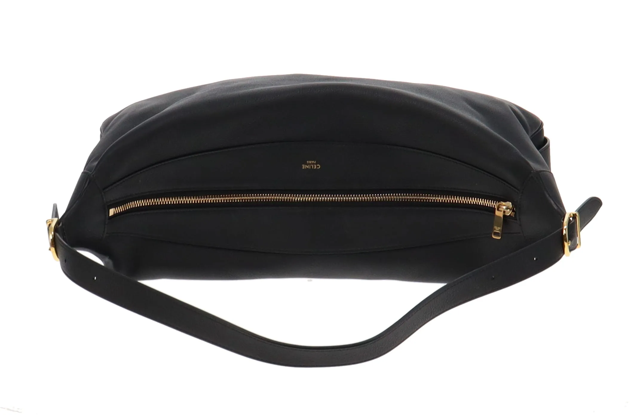 Celine Black Supple Calfskin Large Romy Shoulder Bag