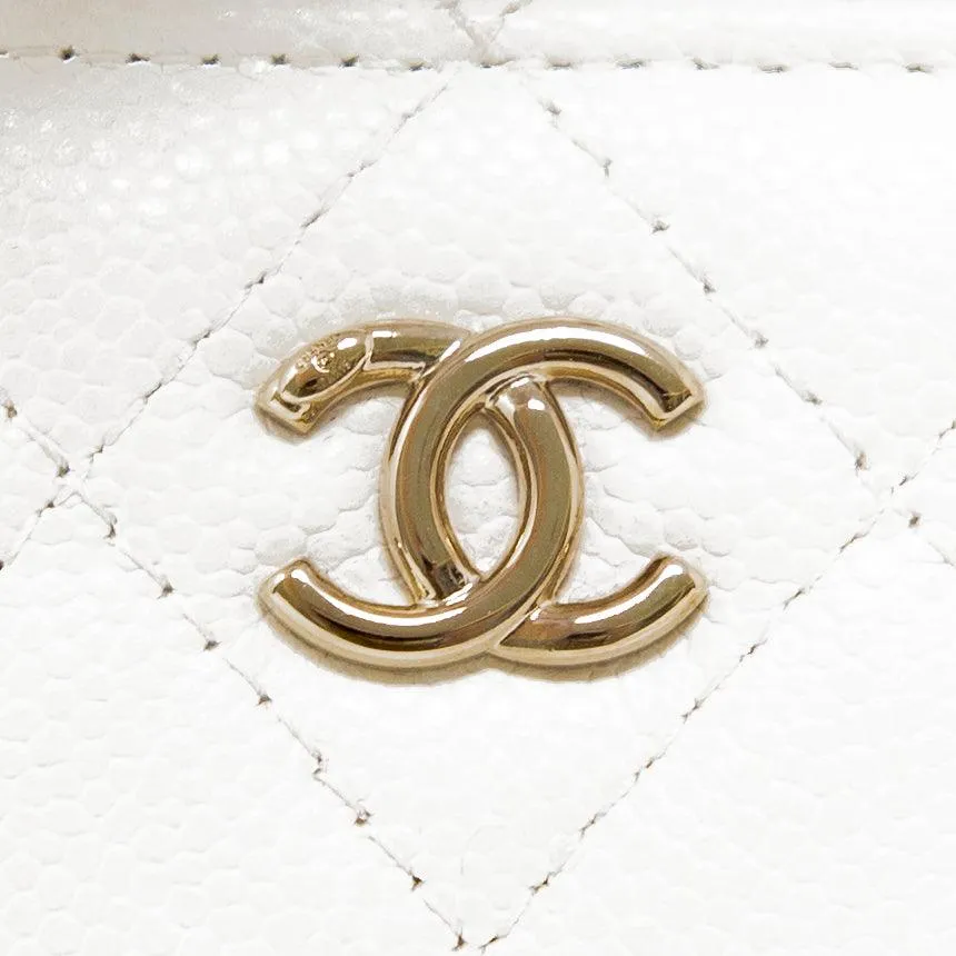 Chanel White Mini Pocket Bucket Bag