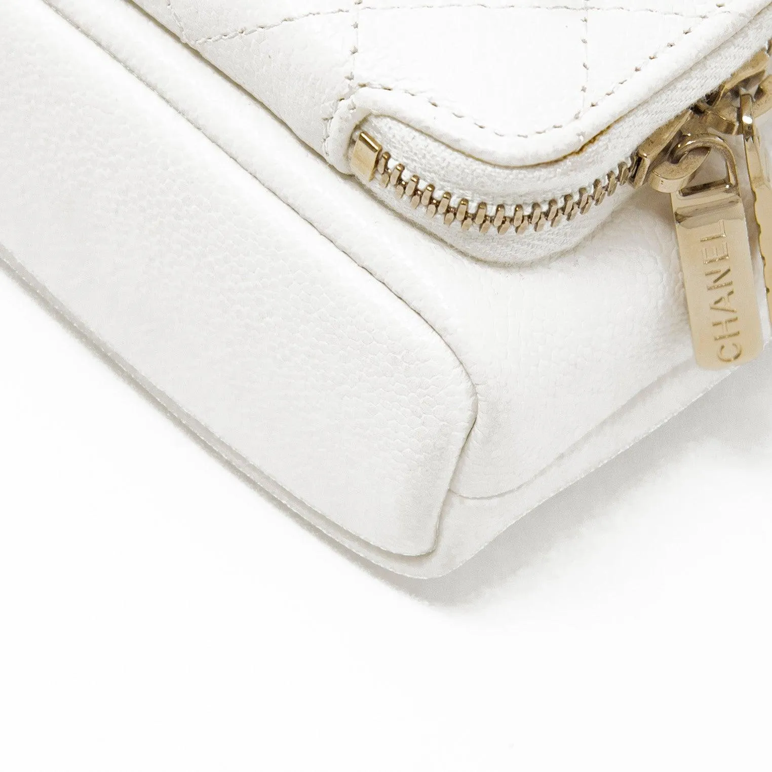 Chanel White Mini Pocket Bucket Bag