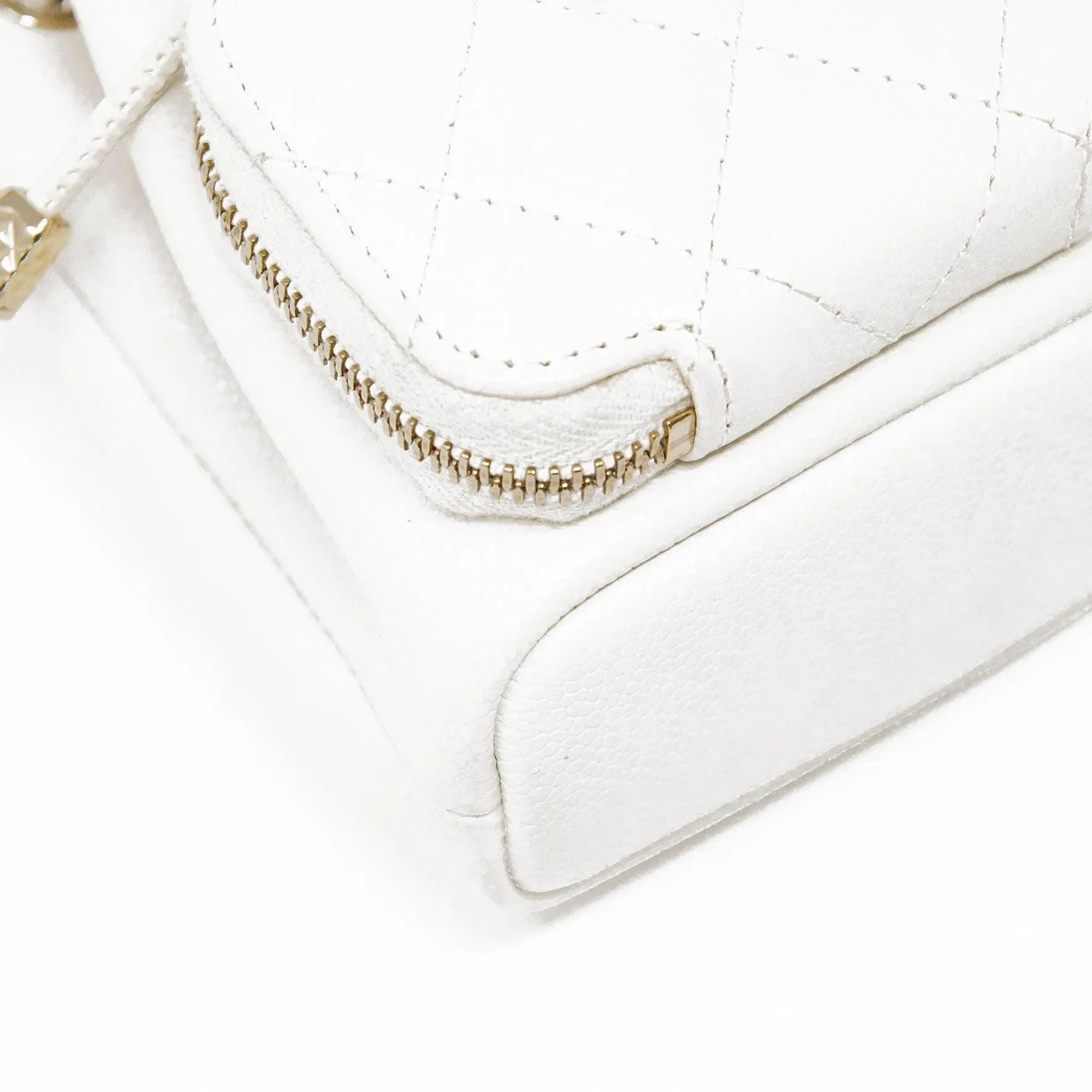 Chanel White Mini Pocket Bucket Bag