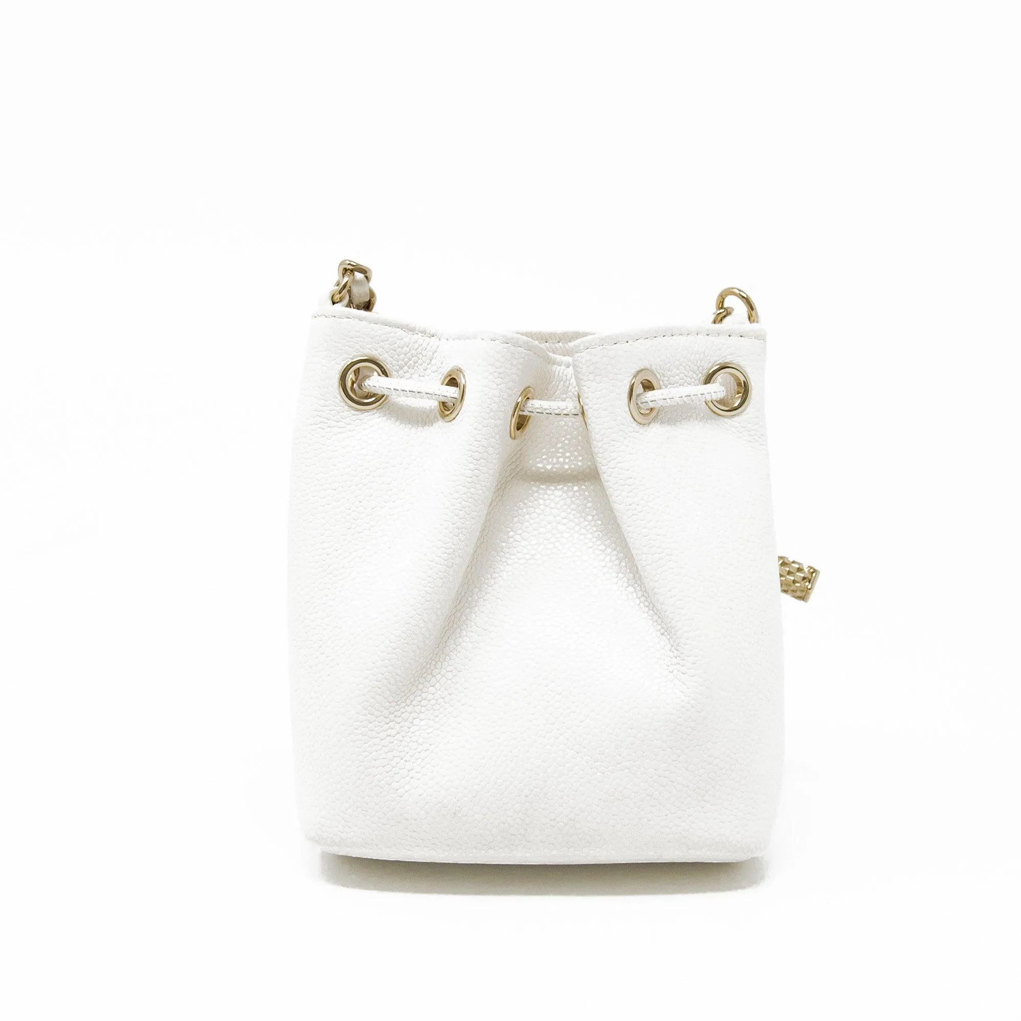 Chanel White Mini Pocket Bucket Bag